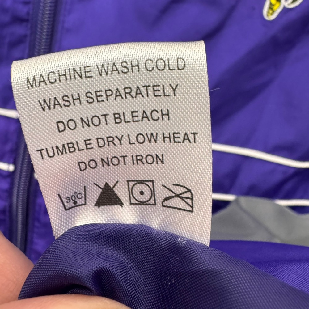 Vintage Minnesota Vikings‎ Jacket XL Dunbrooke NFL Purple Windbreaker Zip Up 90s - Picture 7 of 11